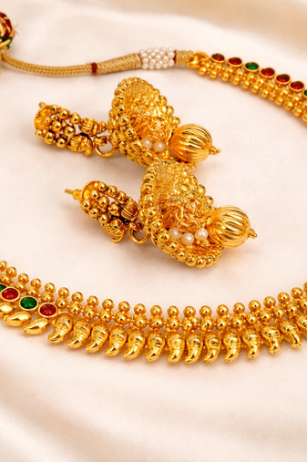 Multicolor kemp mango necklace set