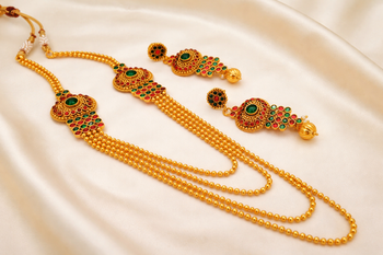 Multicolor kemp mugappu necklace set 1