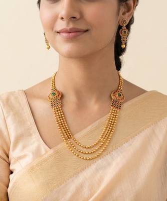 Multicolor kemp mugappu necklace set 2