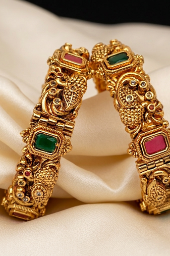 Temple nakshi peacock bridal bangles(2.6)