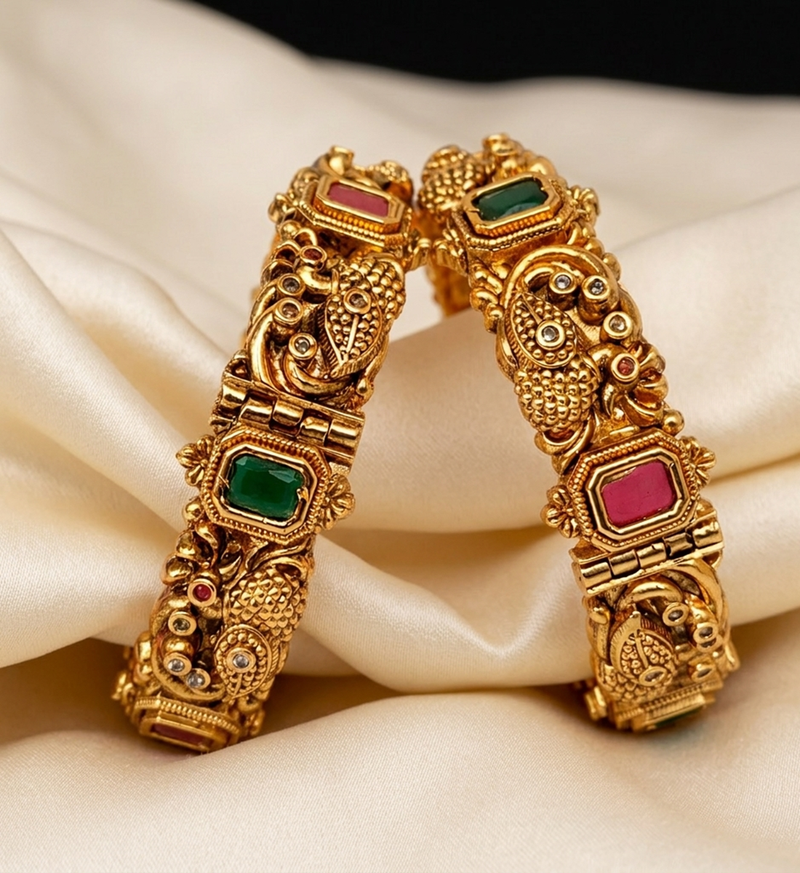Temple nakshi peacock bridal bangles(2.6)