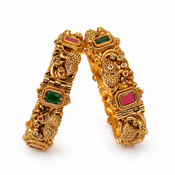 Temple nakshi peacock bridal bangles(2.6) 2