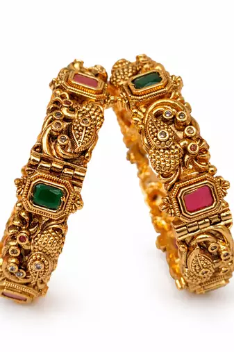 Temple nakshi peacock bridal bangles(2.6)