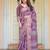 Ethnic handloom cotton printed saree with floral pattern & blouse piece