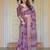 Ethnic handloom cotton printed saree with floral pattern & blouse piece