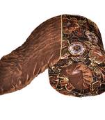 Jaipuri Floral Single Bed Golden Velvet