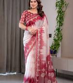 Multicolor border printed organza saree collection
