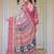 Women's handloom cotton floral print saree with attached blouse piece