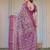 Party wear handloom cotton floral printed saree with blouse fabric