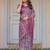 Party wear handloom cotton floral printed saree with blouse fabric