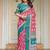Stylish handloom cotton floral print saree with matching blouse piece