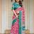 Stylish handloom cotton floral print saree with matching blouse piece