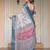 Designer handloom cotton floral print saree with attached blouse fabric