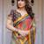 Women's handloom cotton floral print saree with attached blouse piece