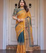Soft & comfortable handloom cotton floral printed saree with blouse