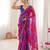 Heavy georgette bandhani keri print saree with mirror work & cutwork border