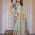 Stylish handloom cotton floral print saree with matching blouse piece
