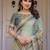 Stylish handloom cotton floral print saree with matching blouse piece