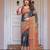 Ethnic handloom cotton printed saree with floral pattern & blouse piece