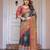 Ethnic handloom cotton printed saree with floral pattern & blouse piece