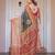Ethnic handloom cotton printed saree with floral pattern & blouse piece