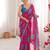 Heavy georgette bandhani gola print saree with mirror work & cutwork border