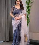 Festive printed organza saree collection with designer borders