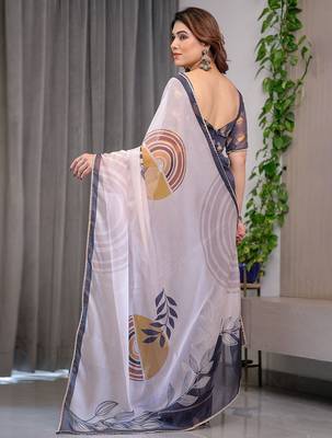 Festive printed organza saree collection with designer borders 3