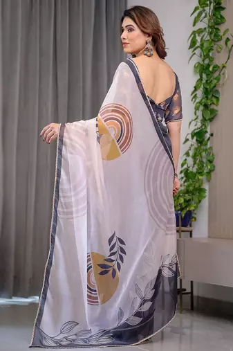 Festive printed organza saree collection with designer borders