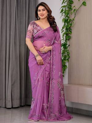 Designer organza printed saree collection with vibrant borders 1