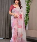 Festive printed organza saree collection with designer borders