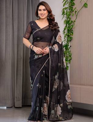 Festive printed organza saree collection with designer borders 1