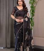 Festive printed organza saree collection with designer borders