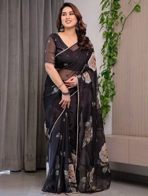 Festive printed organza saree collection with designer borders 3