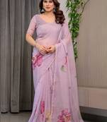 Designer organza printed saree collection with vibrant borders