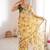 Heavy georgette floral mini flower print saree with mirror work & cutwork border