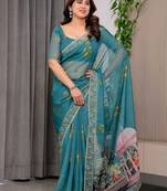 Festive printed organza saree collection with designer borders