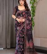Designer organza printed saree collection with vibrant borders