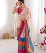 Arkhan diamond work fandy silk digital printed saree with cutwork border