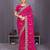 Pink georgette embroidery work saree with matching blouse piece
