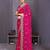 Pink georgette embroidery work saree with matching blouse piece