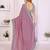 Pink vichitra silk embroidery work saree with contrast blouse piece