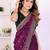 Burgundy vichitra silk embroidery work saree with contrast blouse piece