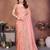 Peach crepe sequence multi work saree with matching blouse piece