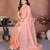 Peach crepe sequence multi work saree with matching blouse piece