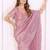 Pink crepe sequence multi work saree with matching blouse piece