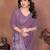 Lavender georgette embroiderd lace work saree with matching blouse piece