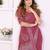 Pink georgette embroiderd lace work saree with matching blouse piece