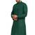 Green chikankari cotton embroidery men kurta