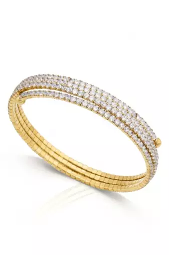 18K Gold Plated Tennis Wrap Bracelet | Anti Tarnish CZ Stone Party Wear Bracelet for Women